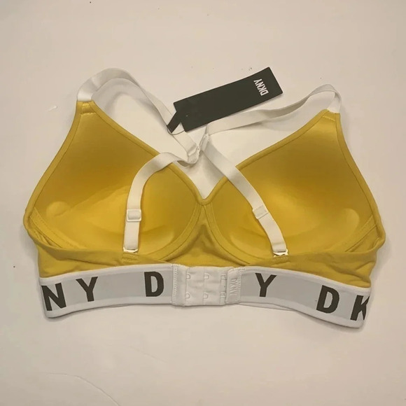 DKNY Bra Push Up Bra Cozy Boyfriend Yellow New - Picture 3 of 7